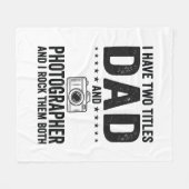 Dad Photographer Vintage Engraving Shirt Design_1 フリースブランケット (正面(横))