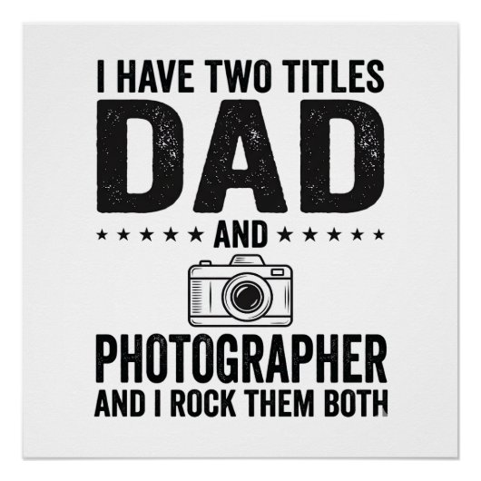 Dad Photographer Vintage Engraving Shirt Design_1 ポスター (正面)