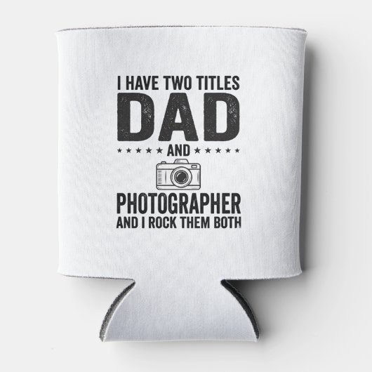 Dad Photographer Vintage Engraving Shirt Design_1 缶クーラー (正面)