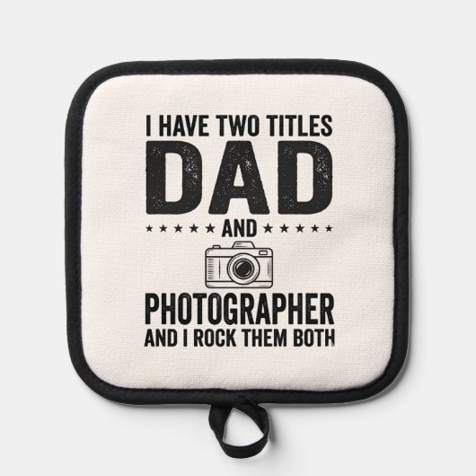 Dad Photographer Vintage Engraving Shirt Design_1 鍋敷き (正面)