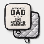 Dad Photographer Vintage Engraving Shirt Design_1 鍋敷き (正面/裏面)