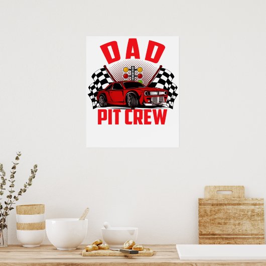 dad pit crew ポスター (キッチン)