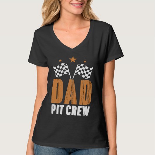 Dad Pit Crew Wheel Tracks Race Brake Luxurious Rac Tシャツ (正面)