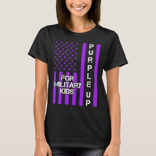 Dad Purple Up Military Child Kids Appreciation Ame Tシャツ (正面)