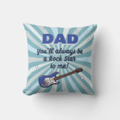 Dad Rock Star Electric Guitar Fun Blue クッション (正面)