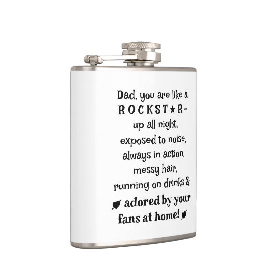 Dad Rockstar 6oz Flask, Birthday Gift From Baby,   フラスク (右)