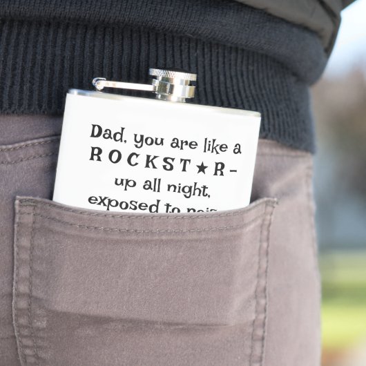 Dad Rockstar 8oz Flask, Birthday Gift From Kids,   フラスク (インサイチュ)