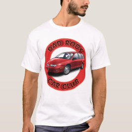 Dad Rods Car Club 赤いサターン・ワゴン カーTシャツ Tシャツ