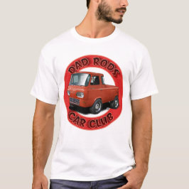 Dad Rods Car Club 赤いバンで車を上げる Tシャツ