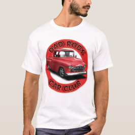 Dad Rods Car Club 赤いピックアップトラック Tシャツ