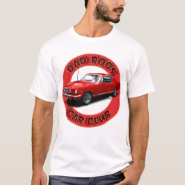Dad Rods Car Club 赤いポニー ファストバックカーTシャツ Tシャツ