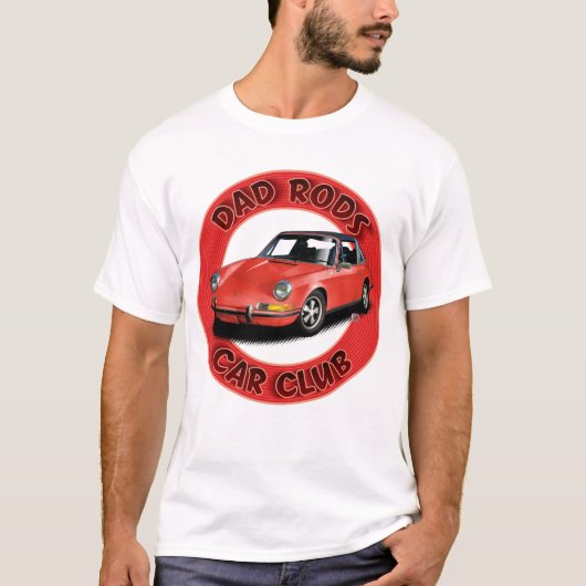 Dad Rods Car Club Red 911 Car T-Shirt Tシャツ (正面)