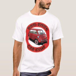 Dad Rods Car Club Red Bubble Car T-Shirt Tシャツ