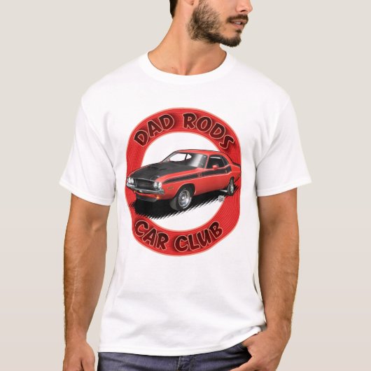 Dad Rods Car Club Red Challenger T-Shirt Tシャツ (正面)