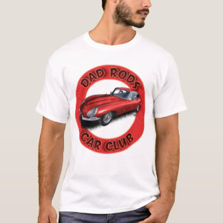 Dad Rods Car Club Red Jag Car T-Shirt Tシャツ