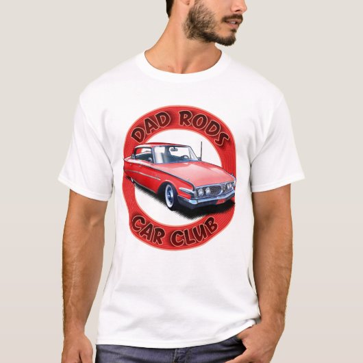 Dad Rods Car Club Red Ranger Car T-Shirt Tシャツ (正面)