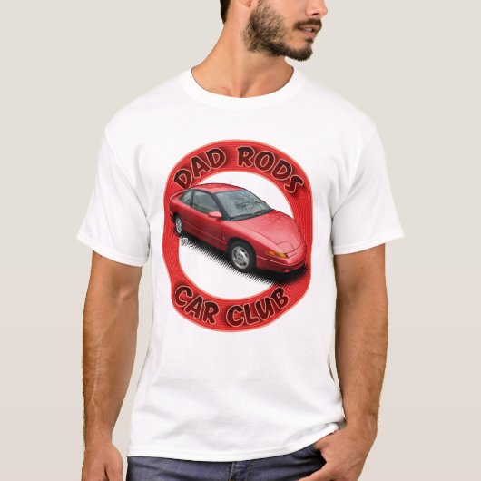 Dad Rods Car Club Red Saturn Coupe Car T-Shirt Tシャツ (正面)