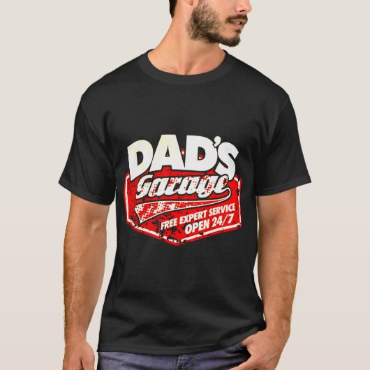 Dad_sのガレージメンズパパのためのおもしろいな車整備士のギフト Tシャツ (正面)
