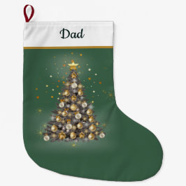 Dad’s Green Christmas Stocking – Classic Design ラージクリスマスストッキング