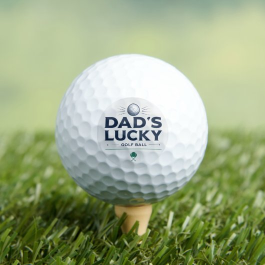 Dad’s Lucky Golf Ball Modern Golf Art ゴルフボール (インサイチュ 木)