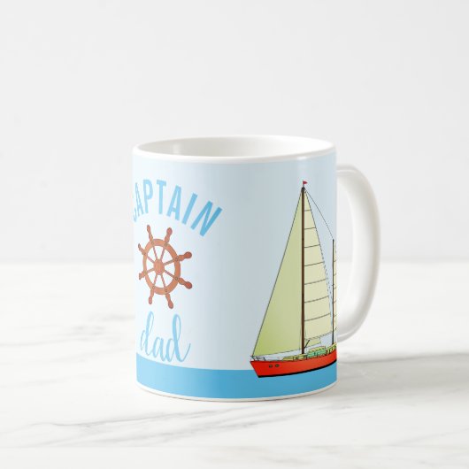 Dad Sailboats大尉 コーヒーマグカップ (正面右)