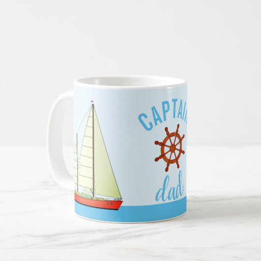 Dad Sailboats大尉 コーヒーマグカップ (正面左)