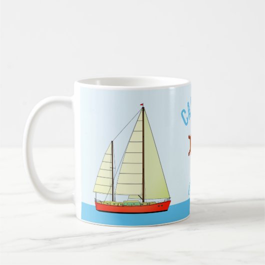 Dad Sailboats大尉 コーヒーマグカップ (左)