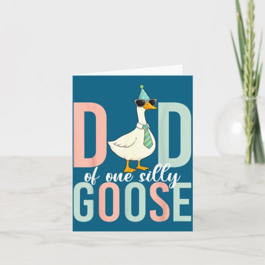 Dad Silly Goose First Birthday Illustration カード (正面)