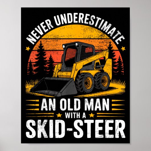 Dad Skid Steer Operator Father Construction Heavy  ポスター (正面)