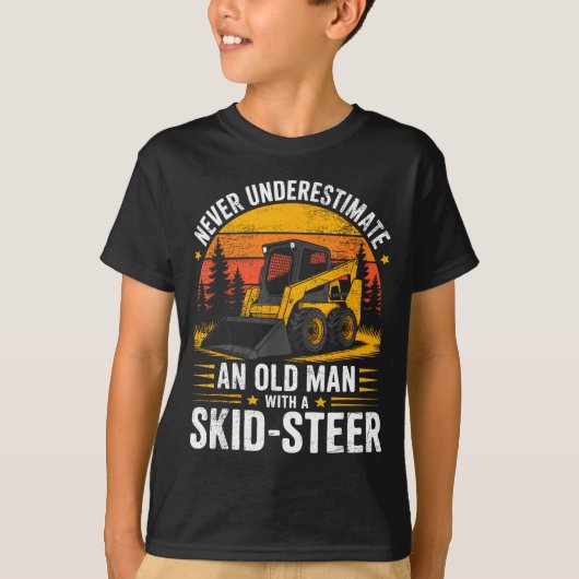 Dad Skid Steer Operator Father Construction Heavy  Tシャツ (正面)