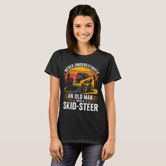 Dad Skid Steer Operator Father Construction Heavy  Tシャツ (正面フル)