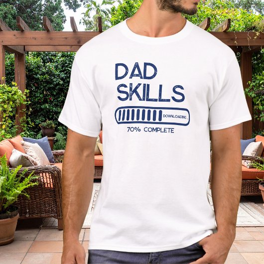 Dad Skills ダウンロード中 70% ネイビーブルー Tシャツ