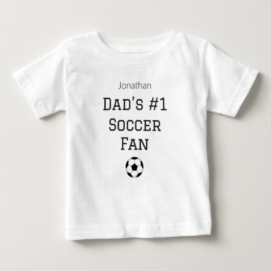 Dad Soccer Baby Name Custom Outfit ベビーTシャツ (正面)