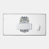 Dad Son Hero Daughter Love Vintage Typography Shir デスクマット (キーボード&マウス)
