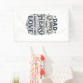 Dad Son Hero Daughter Love Vintage Typography Shir 横断幕 (インサイチュ)