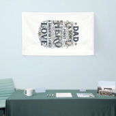 Dad Son Hero Daughter Love Vintage Typography Shir 横断幕 (トレードショー)