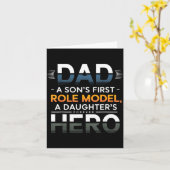 Dad Son Role Model Daughter Hero Quote  カード (黄色い花)