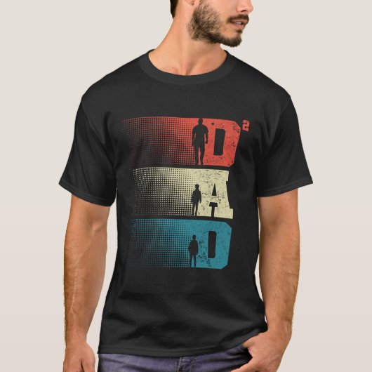 Dad Squared Father s Day Two Boys Two Sons Father Tシャツ (正面)