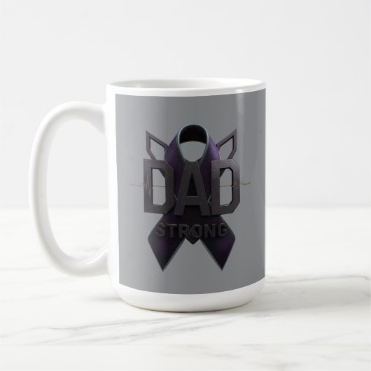 Dad Strong Cancer Awareness Mug – Inspirational Gi コーヒーマグカップ (左)