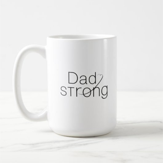 Dad Strong Cancer Awareness Mug – Inspirational Gi コーヒーマグカップ (左)