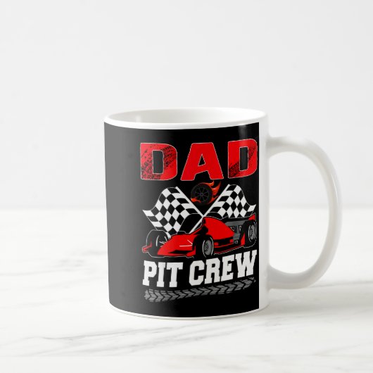 Dad T Crew Racing Family Race Car Birthday Boy  コーヒーマグカップ (右)