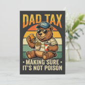 Dad Tax Funny Bear Father Humor Design 招待状 (スタンド正面)
