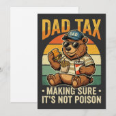 Dad Tax Funny Bear Father Humor Design 招待状 (正面/裏面)