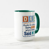 Dad thanks マグカップ (正面右)
