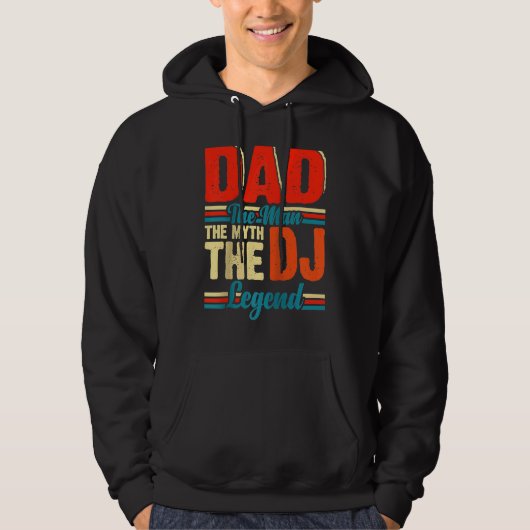 Dad The Man The Myth The DJ Legend Raglan Baseball パーカ (正面)