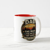 Dad The Man The Myth The Legend Funny Father Gift  ツートーンマグカップ (正面右)
