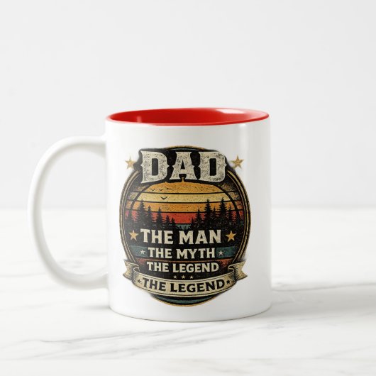 Dad The Man The Myth The Legend Funny Father Gift  ツートーンマグカップ (左)