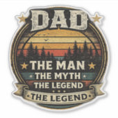 Dad The Man The Myth The Legend Funny Father Stick シール (正面)