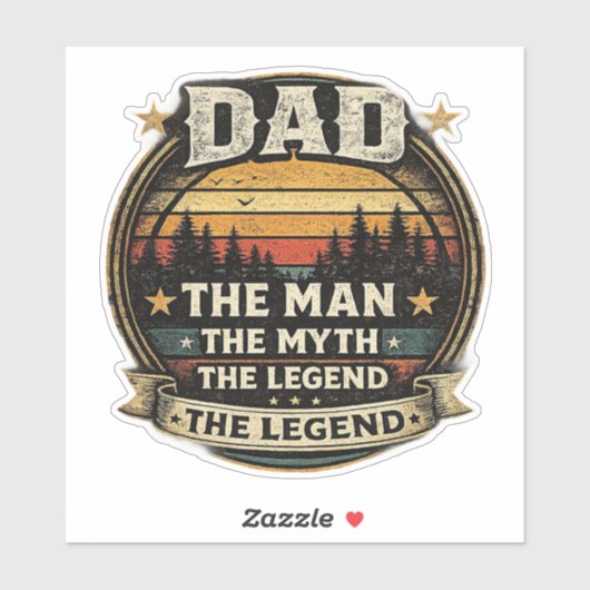 Dad The Man The Myth The Legend Funny Father Stick シール (シート)