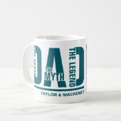 Dad The Man The Myth The Legend Personalized コーヒーマグカップ (正面左)